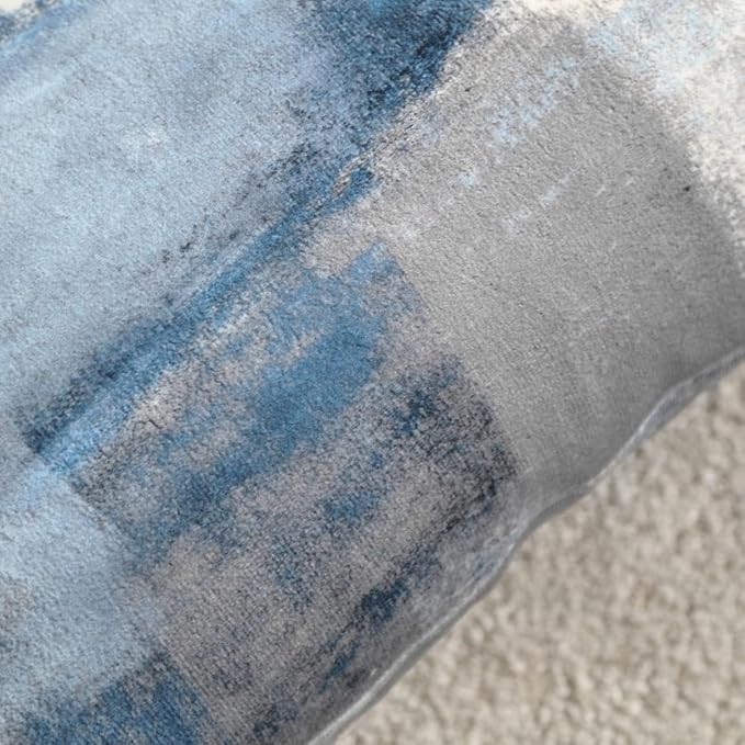 Throw Pillow Covers 18x18 Set of 2 Blue and Grey Art Throw Pillow Covers Soft Decorative Couch Pillow Covers for Home Living Room Bedroom