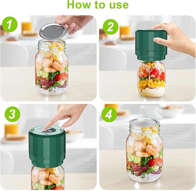 UNIVER M11 Electric Mason Jar Vacuum Sealer Kit - Vacuum Sealer for Wide & Regular Mouth Canning Jars