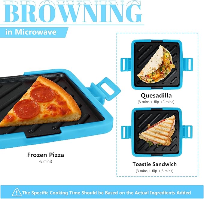 Microwave Sandwich Maker - Microwave Toastie Sandwich Maker，3-in-1 Toastie Panini Press with Dishwasher Safe Design No Electricity Needed Fast Cooking for Travel Friendly/Office/Home(Blue)