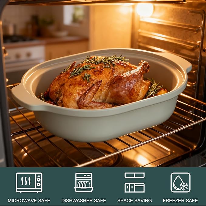 MAGNIFIQUE 4 Quart Claypot Multi-Cooker, with 8-in-1 Casserole Programmable Slow Cooker, Dutch Oven, Pasta, Nonstick Oven Safe Pot to 450°F, Olive