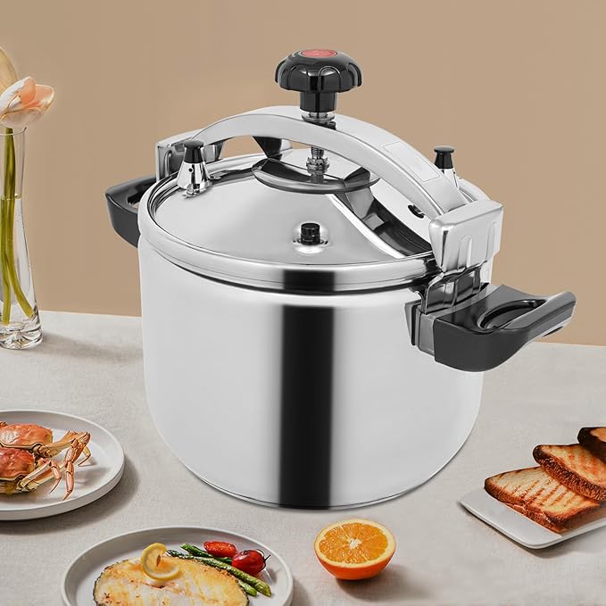 27 Quart Stainless Steel Pressure Cooker, 60Kpa Pressure Stewing Pot w/Alarm Device, Pressure Cooker Pot for Cooking, 3 Heavy Security Systems,Works on All Stovetops(Induction Compatible)(26L/27.47Qt)
