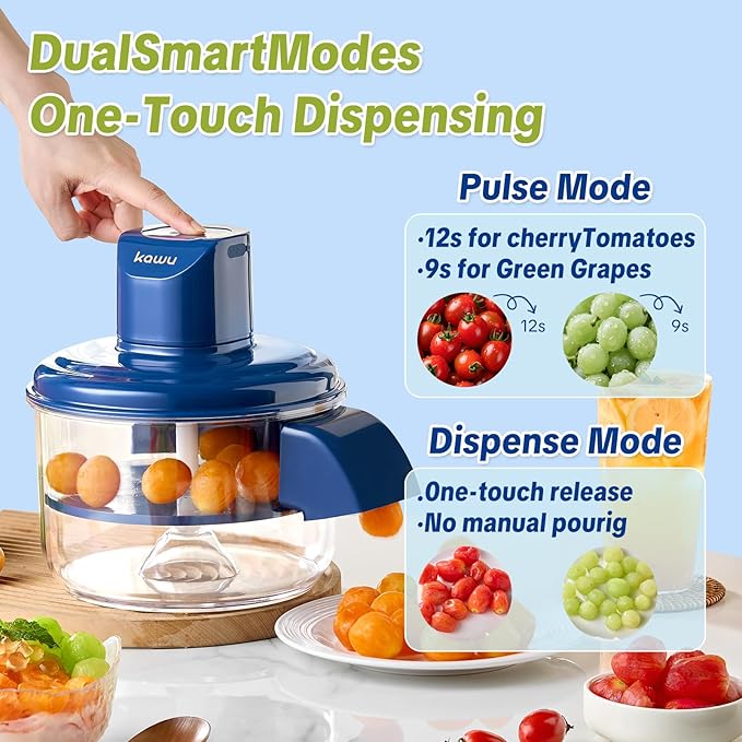 Kawu Electric Grape Peeling Machine, Portable Automatic Garlic Peeler Machine with 5 Blades, USB Rechargeable, Smart Fruit Machine Remover Tool for Small Fruits, Effortless Peeling for Home Kitchen