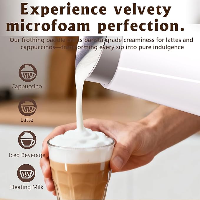 Electric Milk Frother, Milk Frother and Steamer, Automatic 4-in-1 Electric Milk Steamer, Warm and Cold Foam For Coffee,Latte, Cappuccino