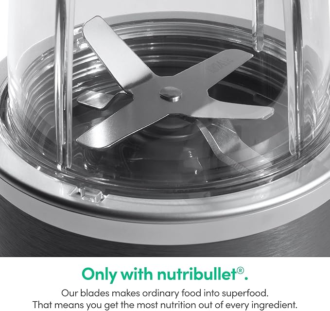 nutribullet Personal Blender, Shakes, Smoothies, Food Prep, and Frozen Blending, 24 Ounces, 600 Watt, Gray, NBR-0601WM