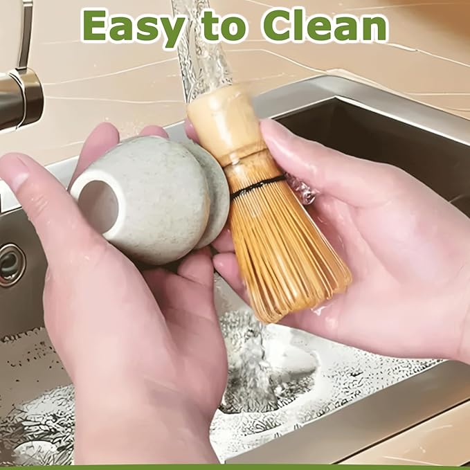 Matcha Whisk Set, Ceramic Matcha Set Includes Matcha Bowl, Matcha Whisk and Holder, Bamboo Scoop, Sifter and Tea Towel - 7 Pcs Matcha Kit for Matcha Lovers