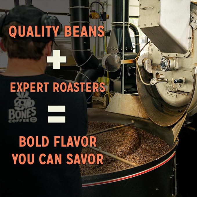 Bones Coffee Company Ethiopia Single-Origin, Citrus, Floral and Berries Notes, Ground Coffee Beans, Low Acid Light Roast Arabica Beans Flavored Coffee, 12 oz Ground