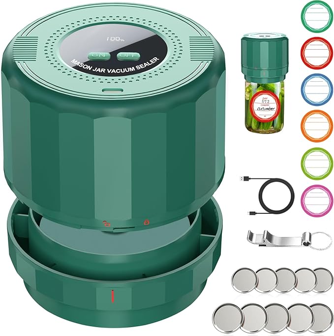 UNIVER M11 Electric Mason Jar Vacuum Sealer Kit - Vacuum Sealer for Wide & Regular Mouth Canning Jars