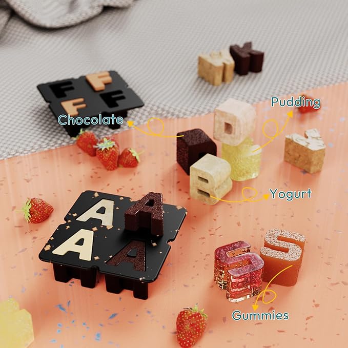 Customized Letter Q Ice Cube Mold -Letter Silicone Ice Mold for Custom Ice Cube Mold and Baking Chocolate and Crafting Letter Molds, Ice Cube Molds for Cocktails & Whiskey with Custom Letters