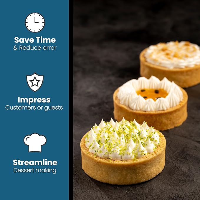Cambie Sweet Round Mini Tart Shells, 1.38" Diameter, French Style Tart Shells with White Chocolate Coating (Pack of 96)
