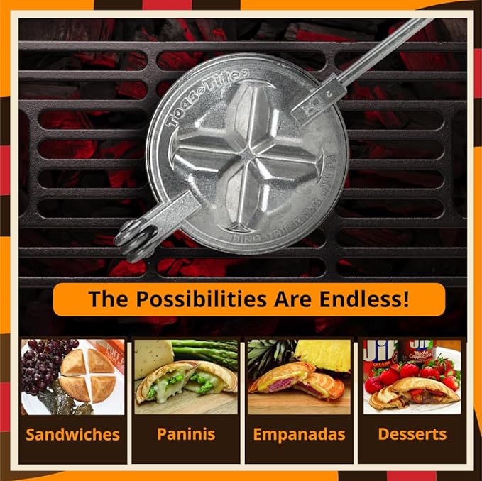 Tid Bit Stovetop Grill Hot-Pocket Sandwich Snack Cooker, Small, Silver