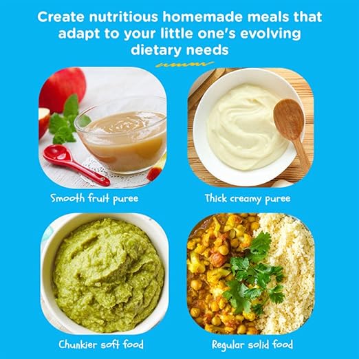 EVLA'S Baby Food Maker, Steamer, Blender, Baby Food Processor for Healthy Homemade Baby Food in Minutes, Touch Screen with 6 Reusable Food Pouches, Baby Registry Essential, Grey