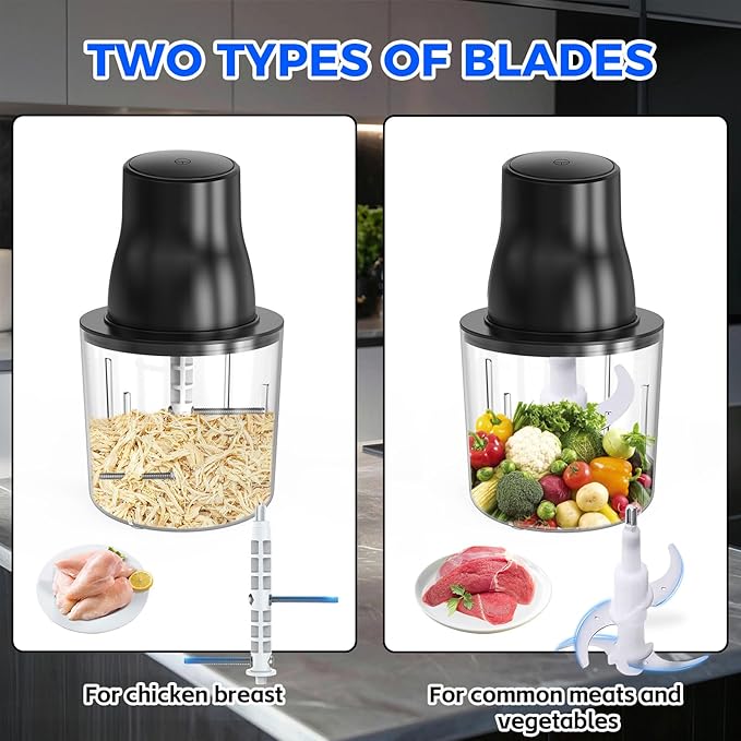 PANACARE 2 in 1 Electronic Chicken Shredder,Breast Tool with 2 Blades Universal food chopper Chicken Breast, Meat, Fruit, Vegetables, 250W