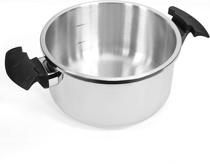 Barton 6 Quart Turbo Pressure Cooker Stovetop 18/8 Stainless Steel with Easy-Lock Lid (6QT) with Recipe Book