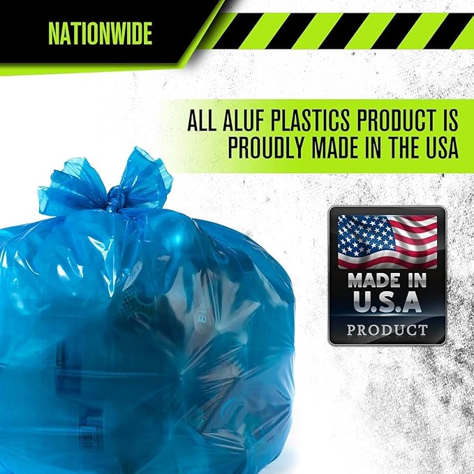 Aluf Plastics 20-30 Gallon 1.2 MIL Blue Industrial Strength Trash Bags - 30" x 36" - Pack of 800 - For Industrial, Home, & Recycling