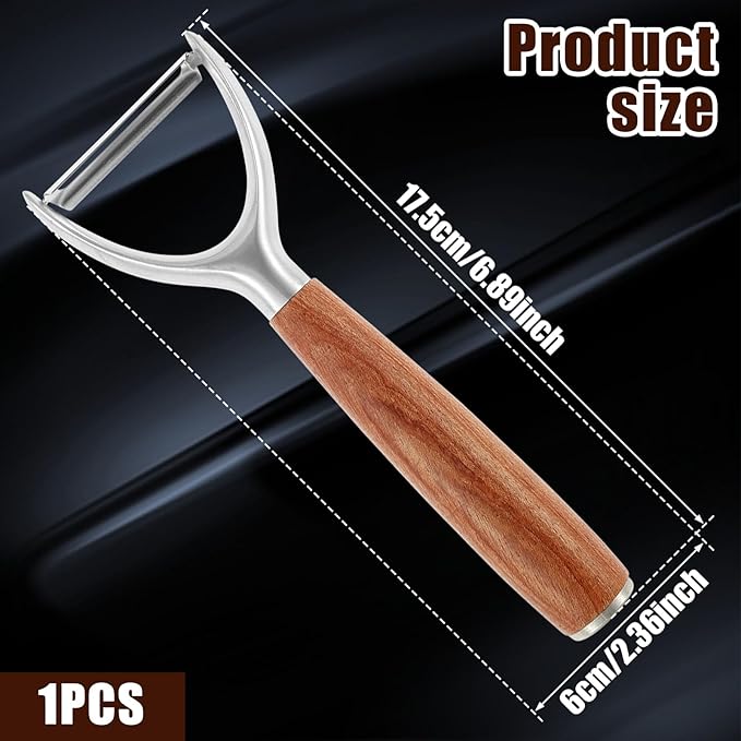1Pcs Y Style Stainless Steel Vegetable Peeler for Fruit Veggie Heat Resistant Incisive Cucumber Peeler With Solid Wood Handle for Home Kitchen Use