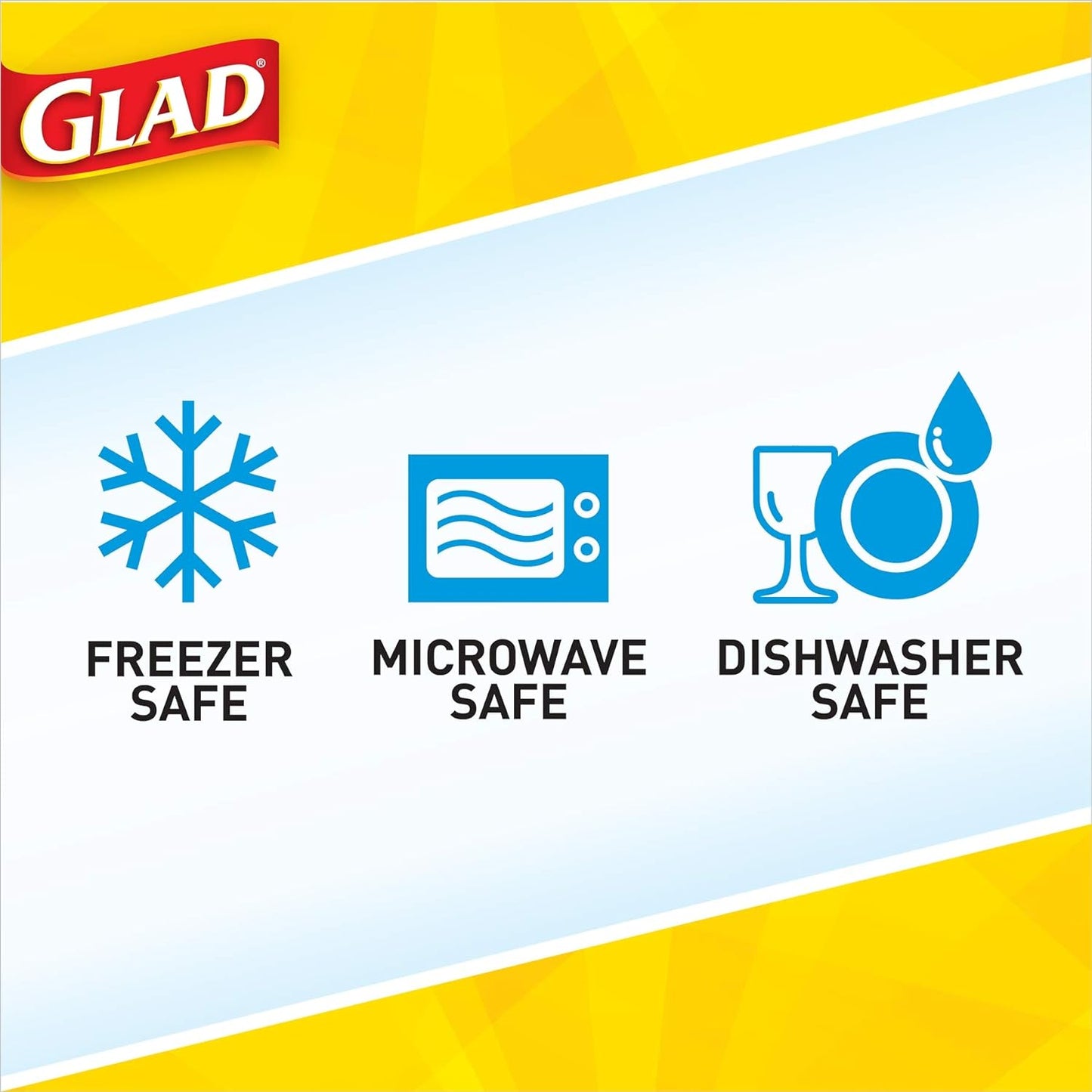 Glad GladWare Entrée Food Storage Containers, Medium Square - Meal Container Holds up to 25 Ounces of Food - Lock Tight Seal, 5 Count - 2 Pack