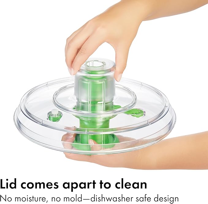 OXO Good Grips Salad Spinner - Large, Green Lettuce & Fruit Washer, BPA-Free, Easy One-Hand Pump