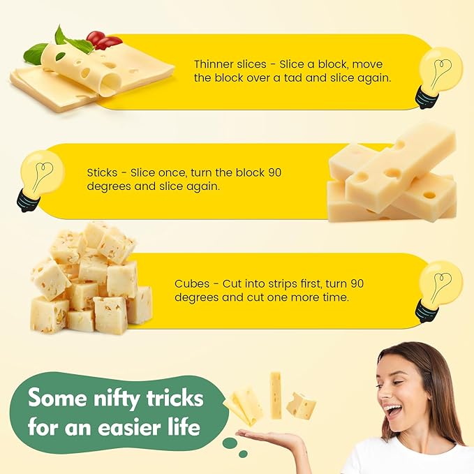 Huanyu Commercial Cheese Slicer Butter Cutter with 316 Stainless Steel Wire 3/8 IN&3/4 IN Blades Replaceable Block Cheese Cutting Board Aluminum Alloy Body Home&Restaurant Kitchen Cooking Baking Tool