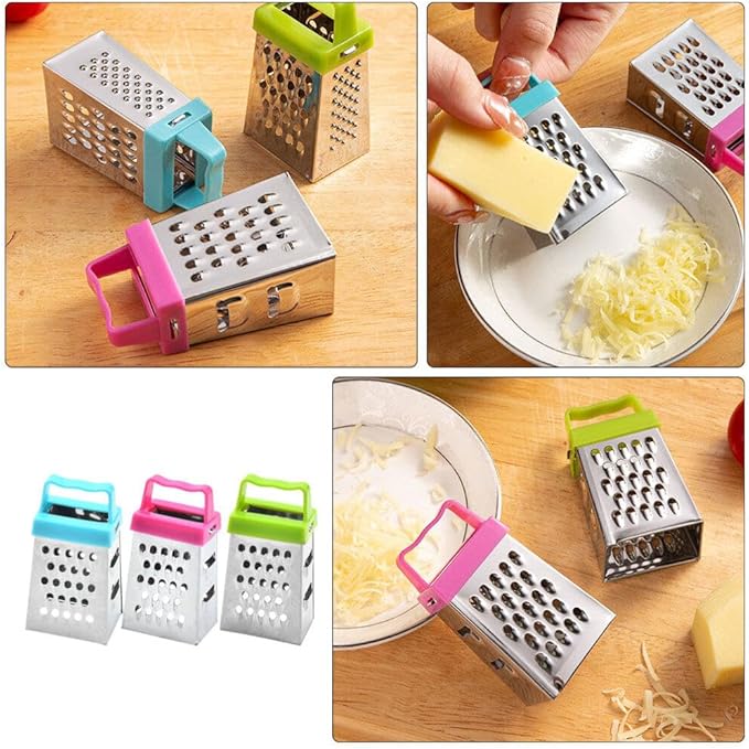 Ciieeo 6pcs Mini Cheese Grater, Stainless Steel Small Box Graters Vegetable Grater Food Shredder Lemon Zester Kitchen Small Graters for Cheese Gingers Potatoes