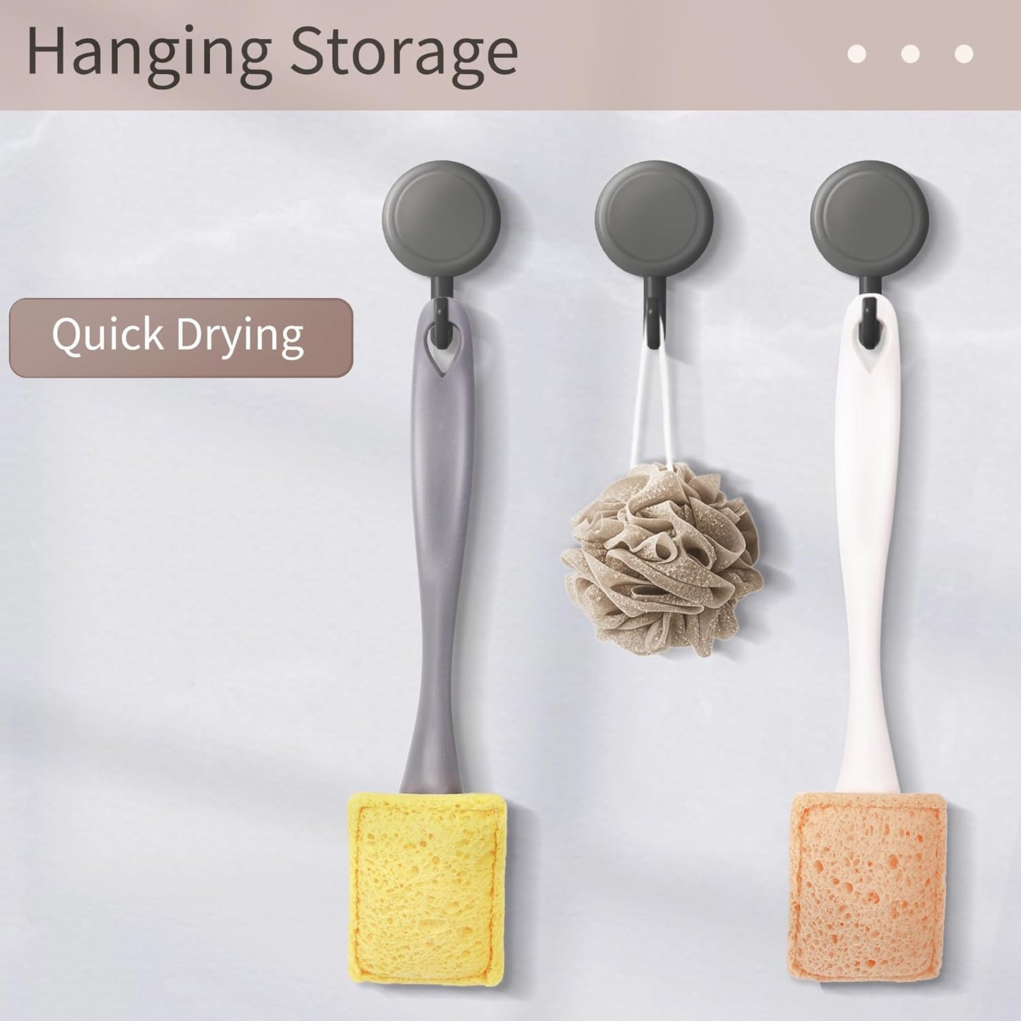 ARCLIBER Dish Brush Refill 5 Pcs Sponge Refills Fits Hook and Loop Handles