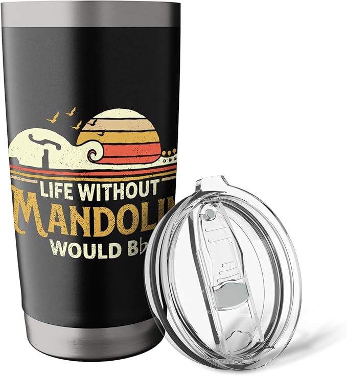 Life Without Mandolin - Bluegrass Music Mandolinist Stainless Steel Insulated Tumbler