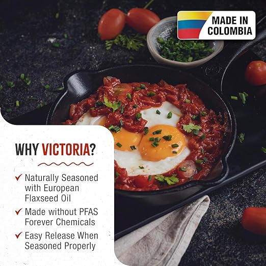 Victoria 6.5 Inch Mini Cast Iron Skillet. Small Frying Pan,Seasoned with 100% Kosher Certified Non-GMO Flaxseed Oil (SKL-206)