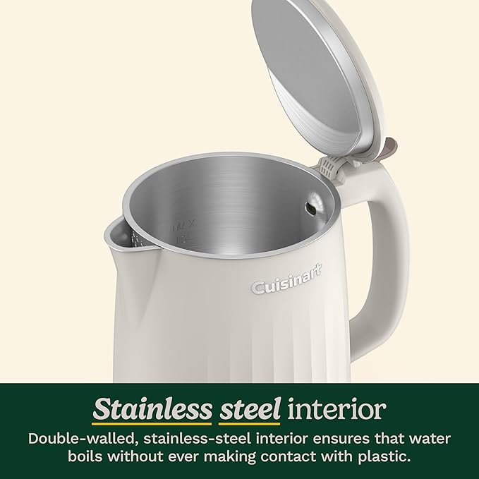 Cuisinart Soho 1 Liter Double Wall Electric Kettle, Truffle