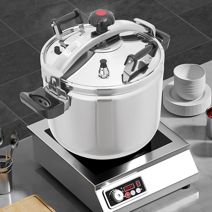 42 Quart Stainless Steel Pressure Cooker, Commercial Stove Top Pressure Cooker, Pressure Stewing Pot, Compatible with Gas & Induction Cooker