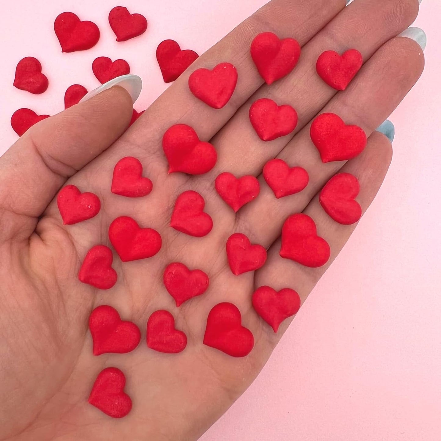 Red Icing Hearts – Edible Royal Icing Decorations for Cakes, Cupcakes, and Cookies by Simply Sucré (36 Hearts)