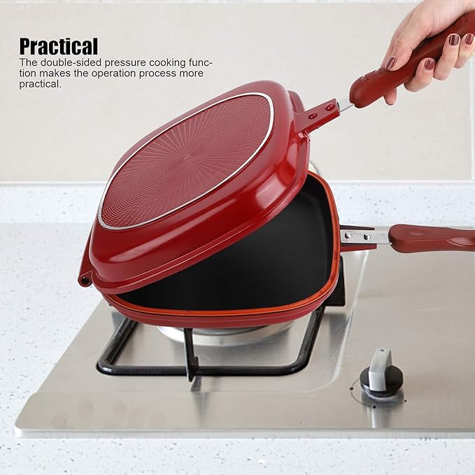 Haofy Frying Pan, Double Sided Grill Pan, 28 cm Kitchen Pancake Pan Omelette Trays for Cooking Sandwich Breakfast