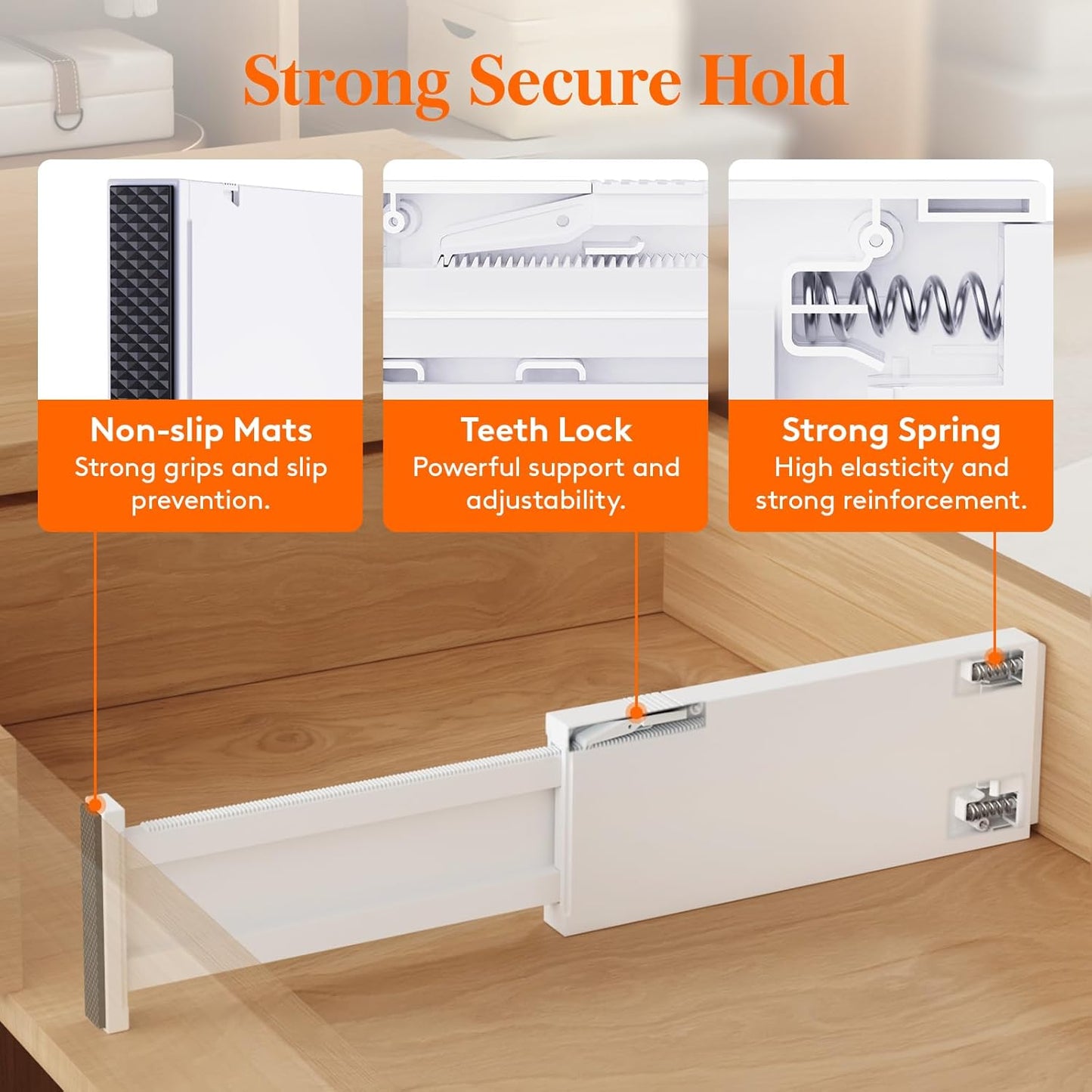 Lifewit 20 Pack Drawer Dividers 4" High, 11-17" Adjustable Dresser Drawer Organizers for Clothes, Expandable Dresser Separators in Bedroom/Bathroom/Kitchen/Vanity/Office Organization and Storage,White