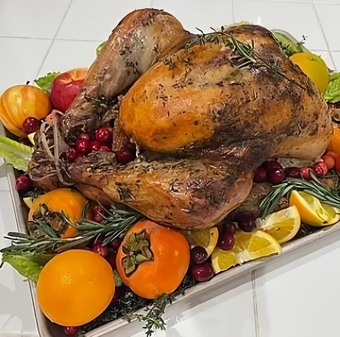 Generic Roasting Pan Stainless steel Roasting pan Turkey Roasting pan with grill Rectangular grill suitable for Turkey, roast chicken and ham (15.5x11.6x2.8in), Silver
