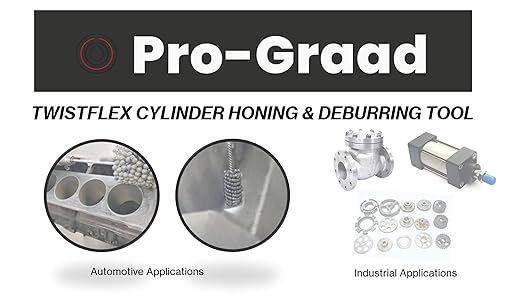 TwistFlex Cylinder Hone | 3-1/2" 240AO for Brake Cylinders, Valve Guides, Hydraulics, 3.5" Diameter for Hole Diameters 3.26"- 3.51" | Aluminum Oxide 240 Grit | 0.315" Shank | 13.5" Length
