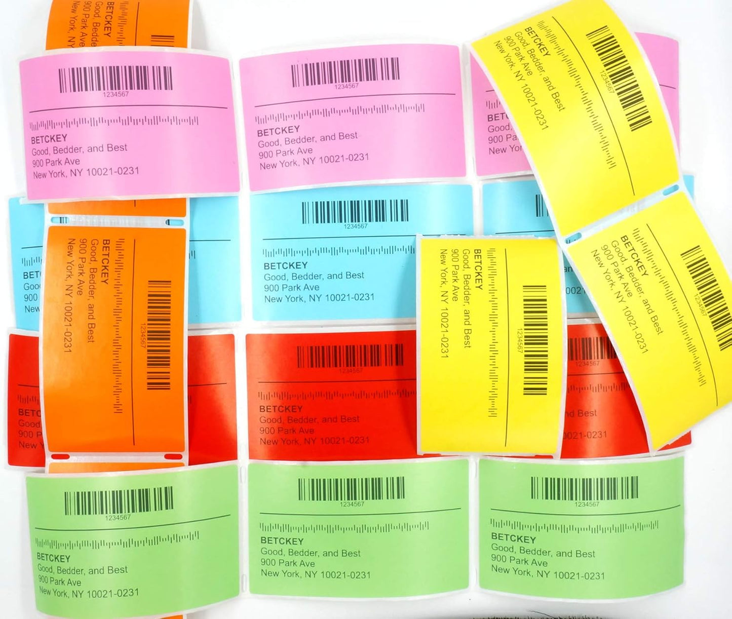 BETCKEY - 4" x 2.5" Shipping & Multipurpose Labels Compatible with Zebra & Rollo Label Printer,Premium Adhesive & Perforated[Red, 6 Rolls, 3720 Labels]