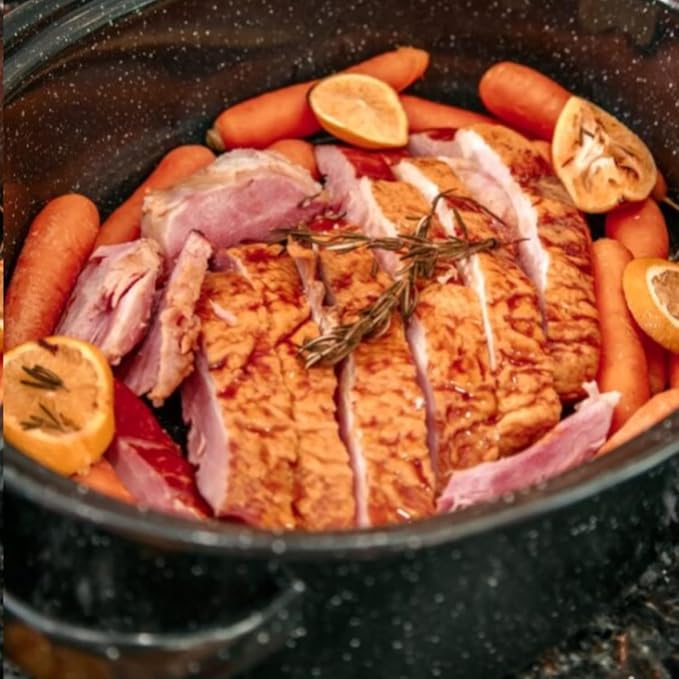 Granite Ware Porcelain Enamel Covered Roaster 20 lb Black