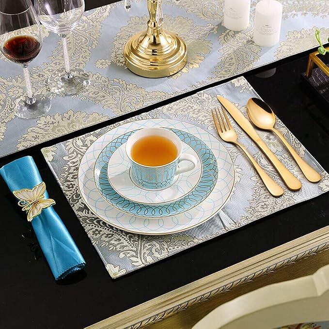 Gold Silverware Set, LIANYU 20 Piece Stainless Steel Flatware Cutlery Set for 4, Gold Mirror Finish, Ideal for Home Wedding Festival Party, Dishwasher Safe
