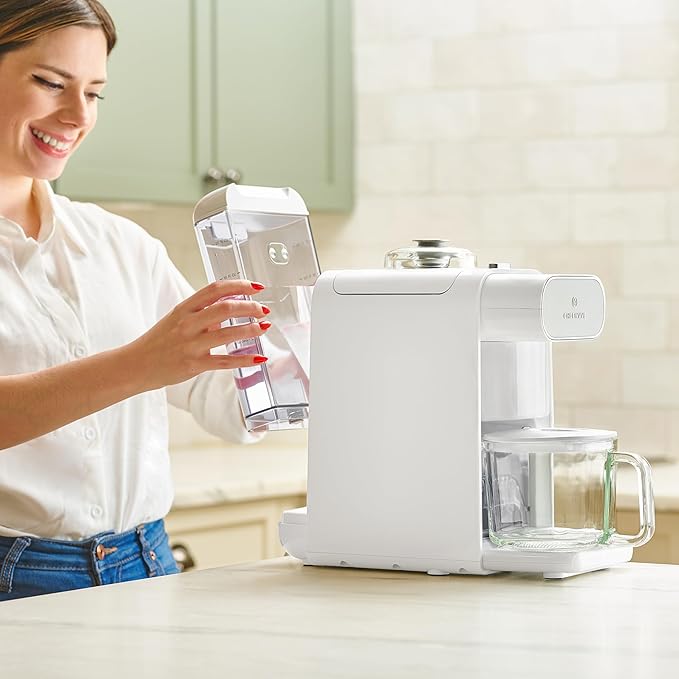 ChefWave Milkmade Non-Dairy Milk Maker (Silver/White)– 6-in-1 Vegan Plant-Based Milk Machine with Auto Clean, Delay Start & Glass Pitcher – Almond, Oat, Soy, Cashew, Coconut, Macadamia Milk Maker