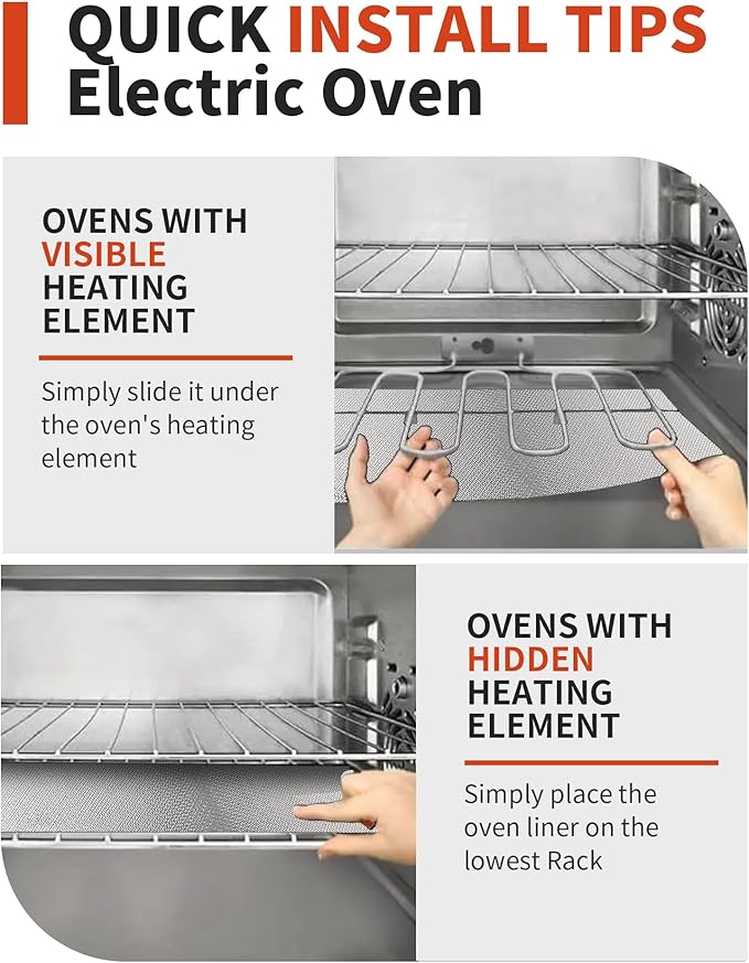 Oven Liners for Bottom of Oven - 4 Pack Large Heavy Duty Oven Mats, 17"x 25" Reusable Matt Liner for Electric, Gas, Toaster Ovens & Grills, BPA & PFOA Free, Kitchen Essentials, Copper