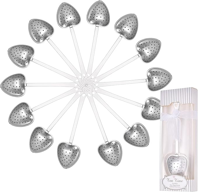 45 Packs Tea Infusers/Filters for Baby Shower Favors,Bridal Shower Party Gifts Souvenirs for Guests Bulk Heart Shape Loose Tea Steeper for Wedding