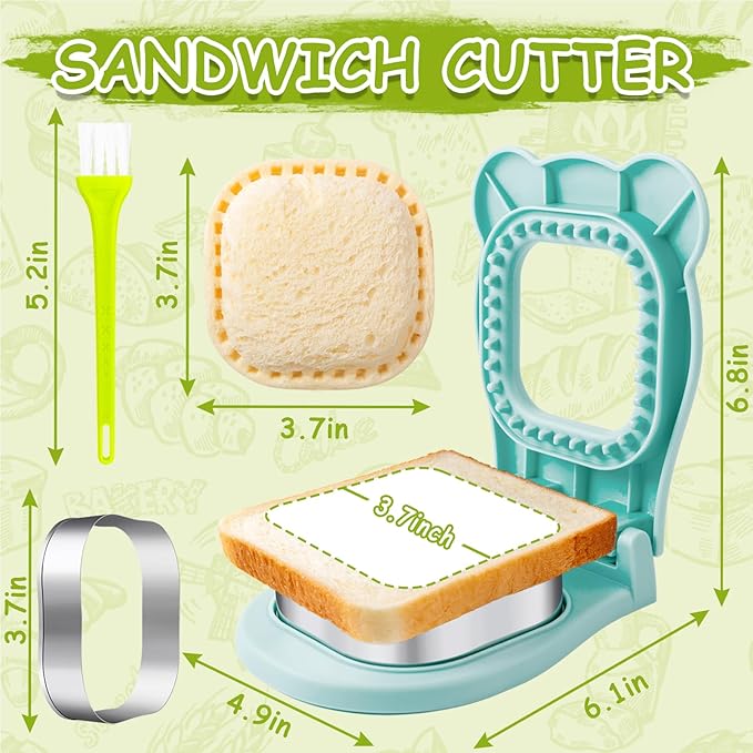 Nifogo Uncrustable Sandwich Cutter Maker, Large Sandwich Cutter and Sealer for Kids Children Boys Girls Lunch Breakfast
