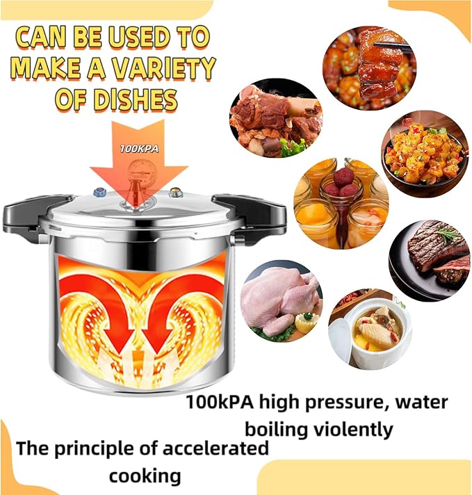 24 qt Pressure Canner with Gauge[14.5 PSI],with Canning Supplies 7 pc set,large pressure cooker for canning, its a great helper for both households and businesses used to make canned food
