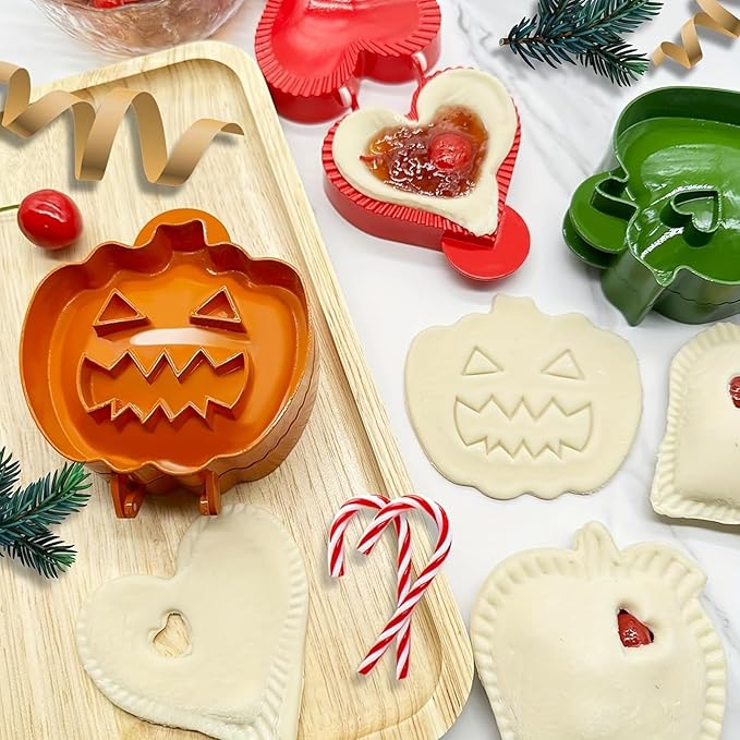 6PCS Mini Hand Pie Molds,Party Potluck Hand Pie Molds for Baking,Fits All Kinds of Festivals and Parties (6PCS-C)