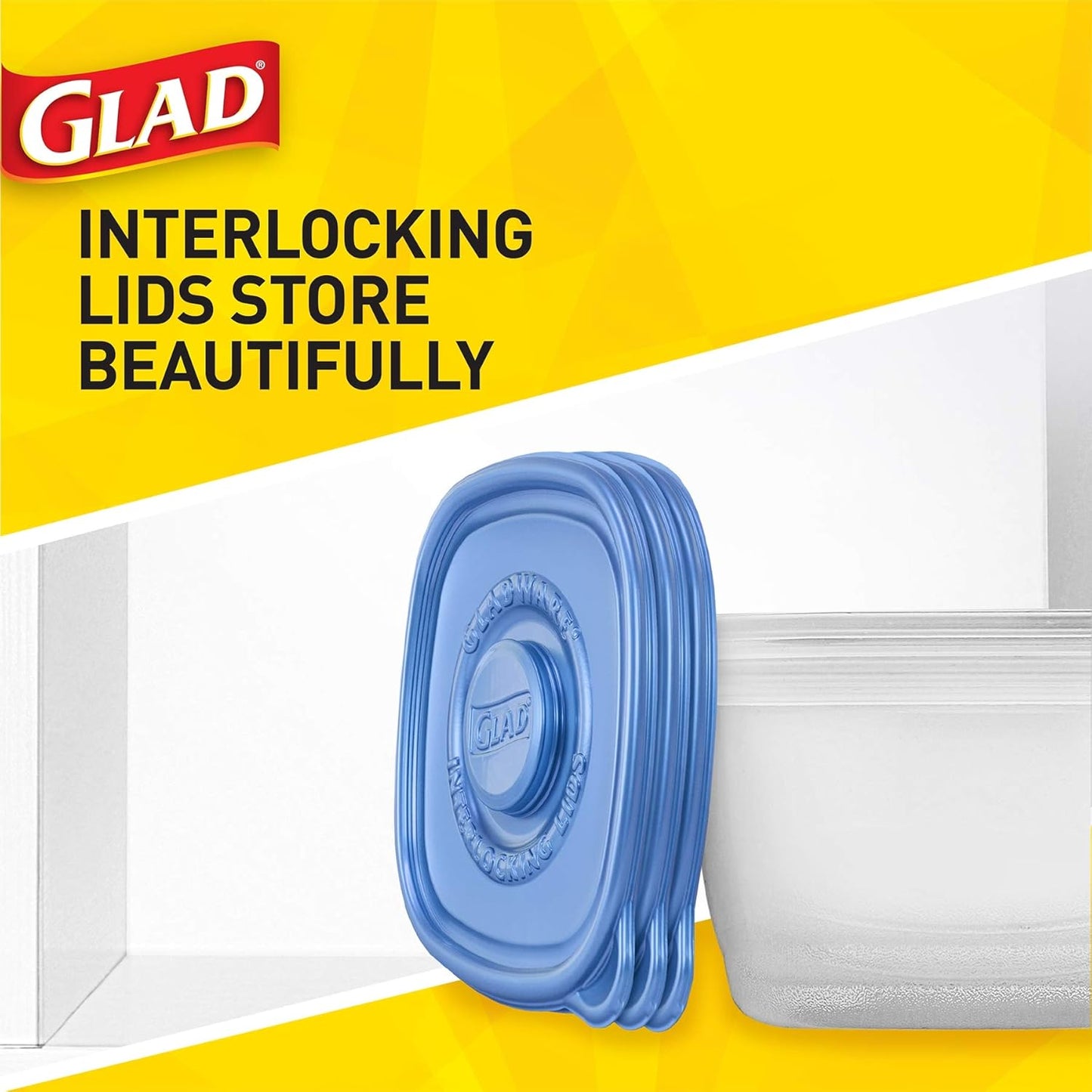 GladWare Family Size Food Storage Containers, XL | Large Square Food Storage, Containers Hold up to 104 Ounces of Food, Large Set 3 Count Food Containers | Tupperware, Plastic Food Container