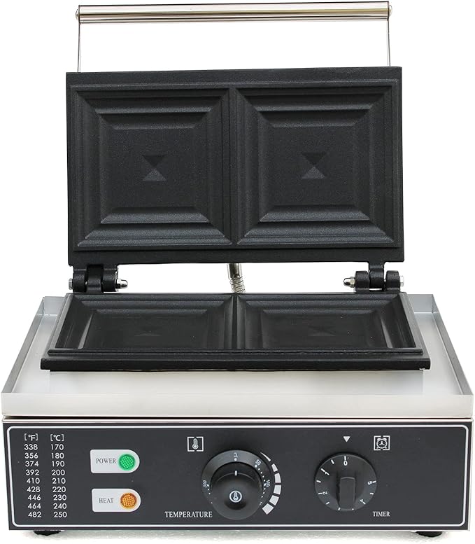 Electric Sandwich Making Machine, 1500W Commercial Sandwich Maker with Indicators and Large Capacity Baking Pans, Double Pan Sandwich Burgers Panini Maker Machine Adjustable Temperature & Time