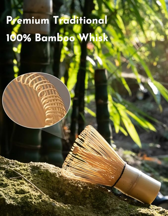 Matcha Whisk Set,Matcha Set,Matcha Kit,Matcha Bowl with Spout,Scoop,Sifter,Bamboo Whisk,Chasen Holder,Unique Gifts for Women Grifend,Gifts for Christmas, Birthday,Halloween