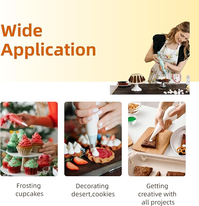 L 19 Inch Large Piping Bags,100 Pack Disposable Pastry Bags,Thick Anti-Burst Icing Piping Pastry Bags For Frosting Decorating Cake Cupcake Cookie (L 19 Inch-100 Pack)