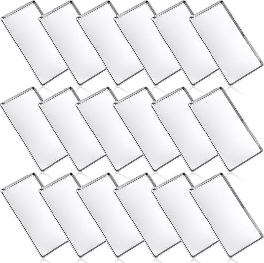 18 Pcs Baking Sheet Pan Set 13.8 × 9.8 × 0.6 Inches Cookie Sheet Large Toaster Oven Pans Stainless Steel Tray Barbecue Grill Pan Rectangle Trays Oven, Non-Stick, Easy Clean