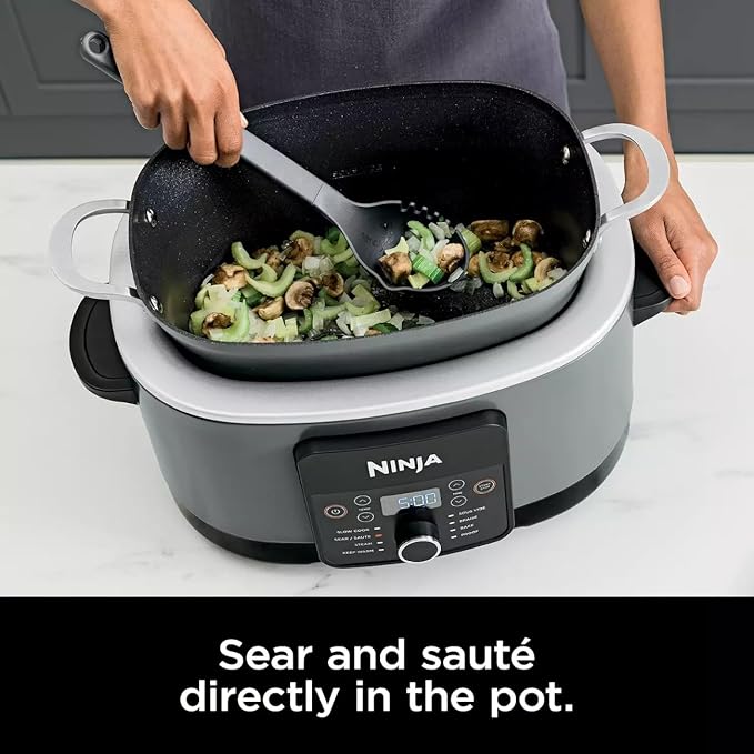 Ninja Foodi PossibleCooker PRO 8.5 Quart Multi-Cooker, with 8 in 1 Slow Cooker Dutch Oven, Steamer, Nonstick, Oven Safe Pot to 500°F - Sea Salt Gray