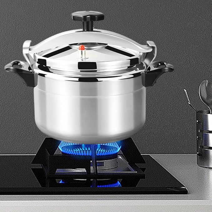 3Qt Small Pressure Cooker, Aluminum Alloy Stovetop Pressure Cooker Pot with Safety Lock Lid & Valve, 35KPA for Fast Cooking, Steaming, Boiling, Ideal for Family Kitchen, Camping, Silver