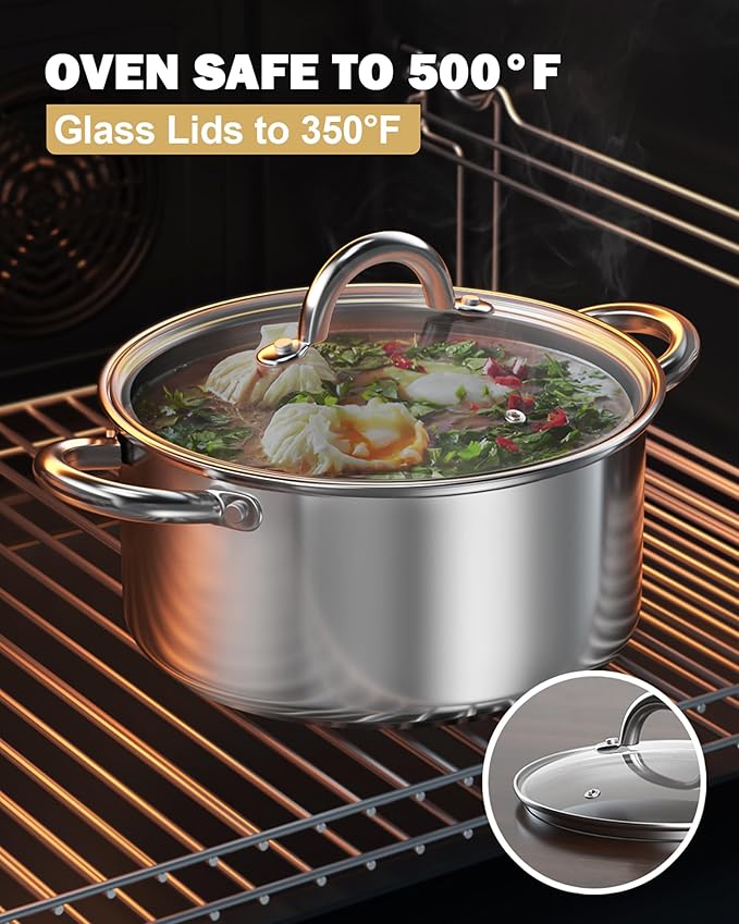 Cook N Home 16 Quart Stockpot with Lid, Stainless Steel